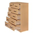 thumbnail image 2 of Better Home Products Cindy 5 Drawer Chest Wooden Dresser with Lock Beech (Maple), 2 of 14