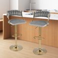thumbnail image 2 of Swivel Bar Stool Set of 2 with Barrel Back & Footrest Metal Base for Home Bar, 2 of 8
