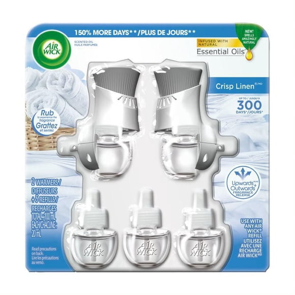 Air Wick Scented Oil Crisp Linen, 2 Gadget + 5 Refill, 100 milliliter