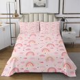 thumbnail image 1 of Erosebridal Pink Rainbow Coverlet Set Twin, Cartoon Stars Bedding Set, Girls Kids 2-Piece, 1 of 5