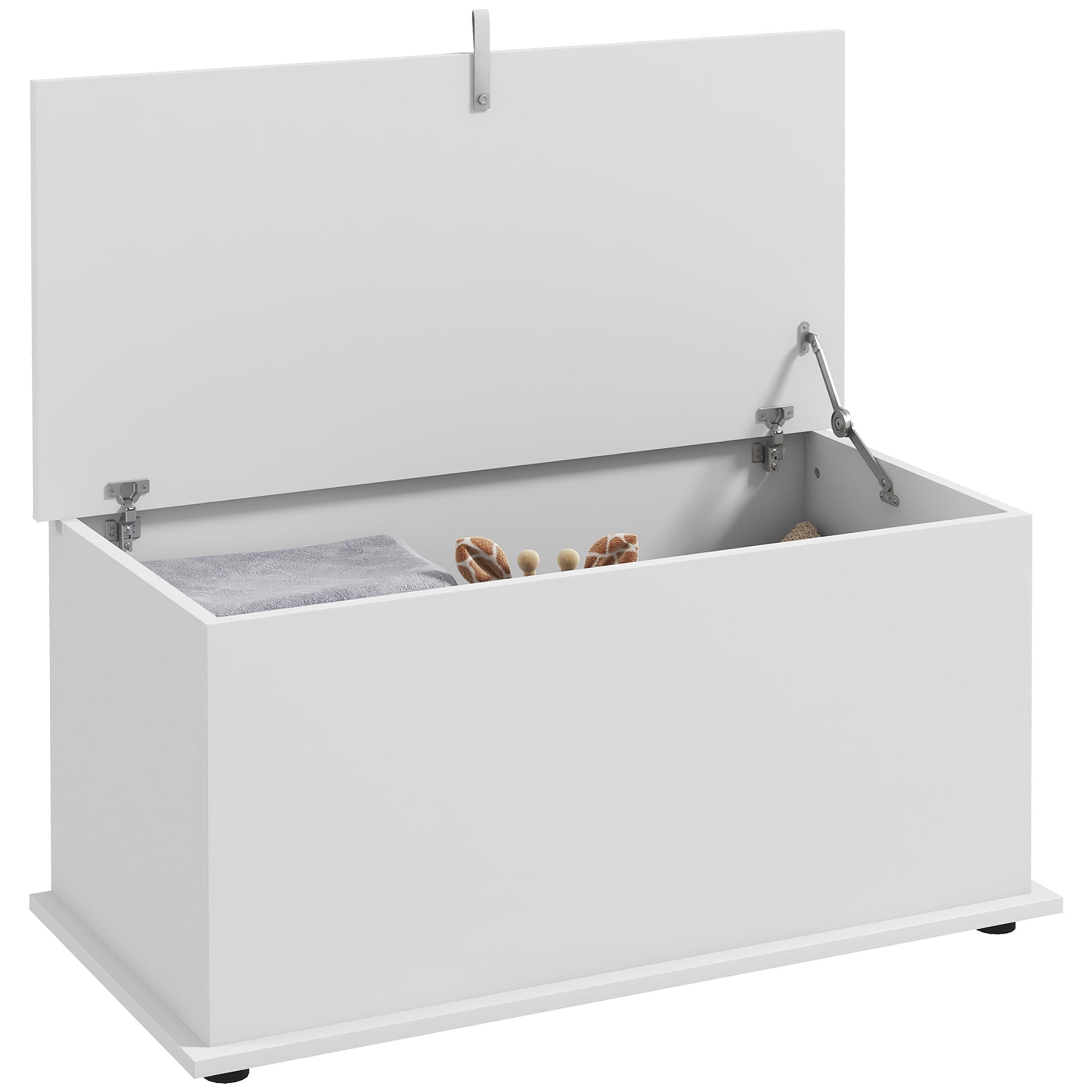 HOMCOM Lift Top Storage Chest with 2 Safety Hinges, Flip-Top Lid