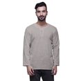 thumbnail image 1 of Atasi Traditional Short Kurta For Men Keyhole Neck Casual Cotton SlubShirt, 1 of 1