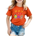 thumbnail image 4 of MIASHUI T-Shirt Amusant pour Enfants avec Lapin, Filles Garçons, Manches Courtes, Col Rond, Pâques, Orange, 3-4 Ans, 4 of 4