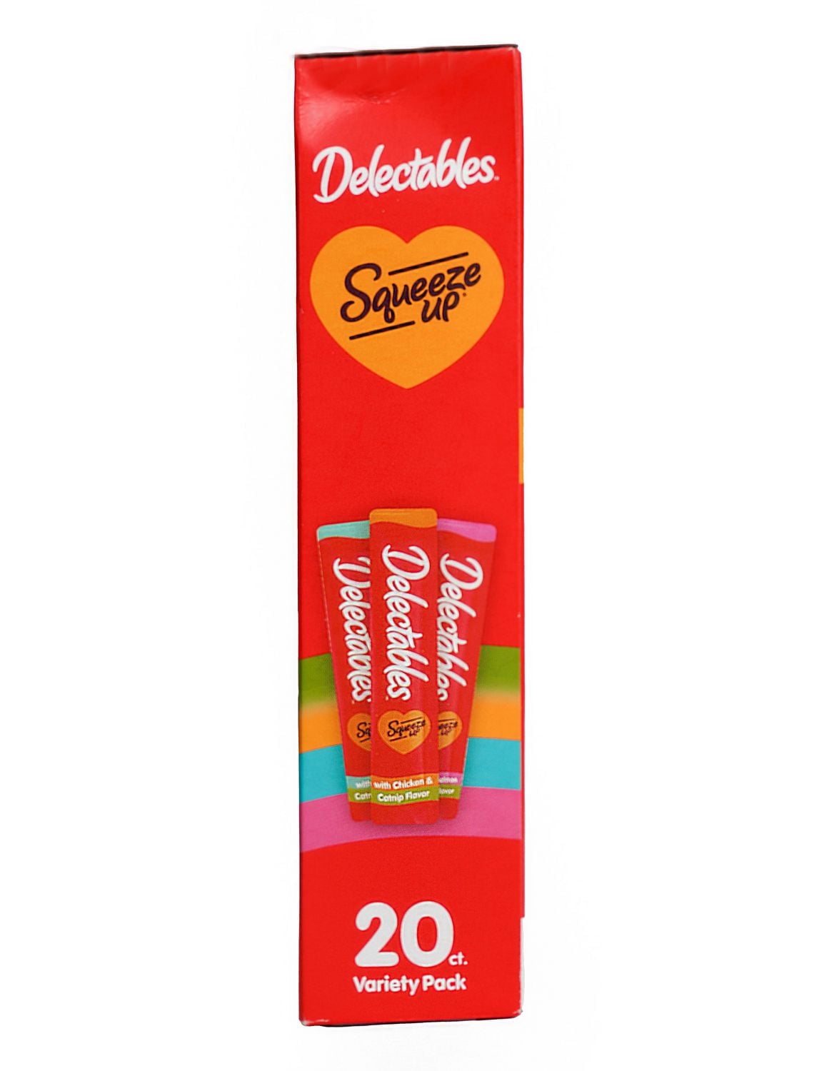 Delectables Poulet & Herbe du Chat, Thon & Herbe du Chat, Thon & Saumon Herbe du Chat Squeeze Up™ Friandise pour Chat, Lot de 20