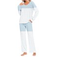 thumbnail image 1 of Rbaofujie Pyjama d'Automne pour Femmes Ensemble de Pyjama Décontracté à Imprimé Dégradé Haut et Pantalon pour Dames Ensemble de Pyjama pour Femmes, 1 of 6