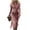 Pink, variant on Women's Western Fringe Dress, Long Sleeve Midi Dress with Tassels, Lapel Collar and Front Zipper, Casual Cowgirl Style Dress for Daily Wear