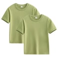 thumbnail image 2 of Plebaso Lot de 2 T-Shirts pour Enfants en Coton à Manches Courtes T-Shirts Basiques Décontractés à Col Rond T-Shirts Unis pour Garçons Filles, 2 of 6