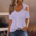thumbnail image 2 of Timegard Womens Plus Size Tops Eyelet V-Neck Short Sleeve Cold Shoulder Summer Dressy Casual Tunic Tops, 2 of 6