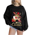 thumbnail image 2 of Chandail de Noël pour Femmes 2023 Mode Manches Longues Col Rond Imprimé de Noël Hauts Amples Blouse Chandails en Liquidation, 2 of 5