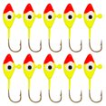 thumbnail image 1 of Graflsoa Jigs de Pêche sur Glace de 10 Pcs avec Motif de Poissons Rouges et Jaunes, Acier à Haute Teneur en Carbone, Plusieurs Options de Couleur, Format Compact, Emballage Léger, 1 of 7