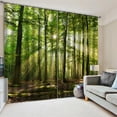 thumbnail image 3 of Domqga Rideau Occultant, Rideaux de Chambre, Rideaux Occultants à Imprimé Soleil de Forêt pour Balcon, Chambre, Salon, Fenêtre, 3 of 10