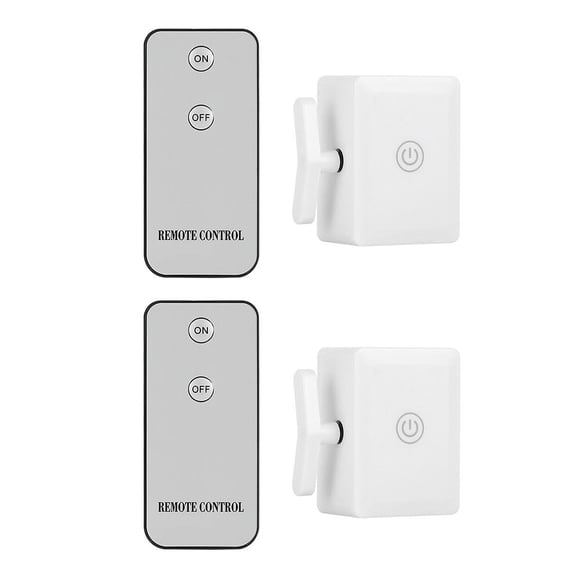 Smart Light Switch Remote Control Kit, Wireless No Wiring Push Button Lamp Controller, 15-20m Range, 350mAh Rechargeable, Easy Install for Kids Seniors, White