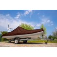 thumbnail image 4 of Multi-Purpose Large Tarp Waterproof Cover | Brown 10' x 10' 5 Mil Thick | Rip Proof Tarps | Thick Weave Material UV Resistant Great for Tarpaulin Canopy Tent Boat RV or Pool Cover, 4 of 5