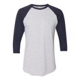 thumbnail image 1 of T-shirt Raglan à Manches Trois-Quarts 5050, 2XL, Gris Chiné, 1 of 2