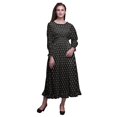 thumbnail image 1 of Bimba Robe Bloc Femme à Manches Longues Smockée Col Rond à Volants Été Maxi-TP, 1 of 5