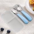 thumbnail image 4 of Stainless Steel Kids Travel Utensil Set, Portable Spoon Fork Training Cutlery with Case, 4 of 9