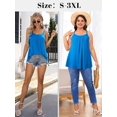 thumbnail image 3 of Charmo Womens Flowy Pleated Camisole Built in Bra Adjustable Straps Loose Tank Tops S-3XL, 3 of 5
