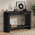 thumbnail image 3 of Farmhouse Console Table for Entryway Console Table with Storage and Drawers Narrow Modern Wood Sofa Table for Living Room, Hallway,Black, 3 of 9