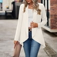 thumbnail image 4 of tarylea Hauts pour Femmes Tendance Col Rabattu Ourlet Irrégulier Cardigan Manches Longues Tunique Uni Décontractée Ample Hauts d'Automne, 4 of 8