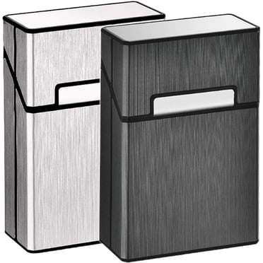 Étui à Cigarettes Format King en Aluminium pour Cigarettes Entières, 20 Pcs, Anti-Collision, Anti-Éclaboussures et Résistant aux Rayures, Lot de 2
