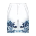 thumbnail image 4 of RKSTN Swim Shorts for Mens Coconut Tree Print Extra Plus Size Color Blocking Elastic Waist Drawstring Casual Versatile Beach Vacation Surf Shorts with Pockets, 4 of 5