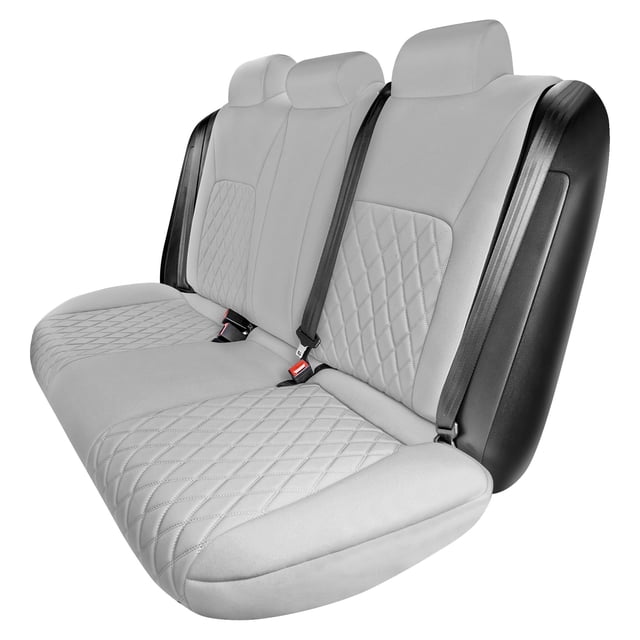 FH Group Neoprene Custom Fit Car Seat Covers for 2016-2024 Honda Civic Rear Solid Gray Waterproof
