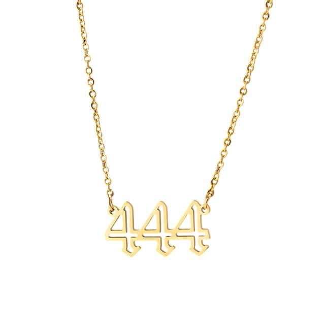 relayinert Versatile Stainless Steel Necklace With Number Pendant Trendy Fashion Accessory Exquisite Necklaces 444 Gold