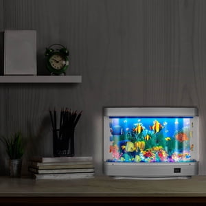 Vaidha Fish Lamp Decor Fake Fish Tank Mini Aquarium Artificial Fish Tank With Moving Fish Sensory Lamp