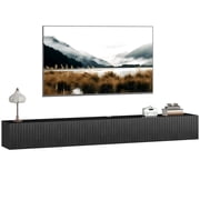 HOMCOM Meuble TV flottant de 71 po pour téléviseurs jusqu'à 72 po, Noir