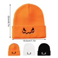 thumbnail image 3 of Unisex Knitted Hat Halloween Pumpkin Embroidery Funny Wool Pullover Hat, 3 of 4