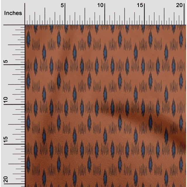 oneOone Cotton Poplin Fabric Abstract Ikat Printed Fabric 1 Yard 42 Inch Wide