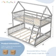 thumbnail image 3 of Costway Twin Over Full House Bunk Bed with Ladder & Guardrails Convertible to 2 Beds, 3 of 10