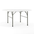 thumbnail image 1 of 60" Round Bi-Fold Granite White Plastic Banquet and Event Folding Table with Carrying Handle, 1 of 8