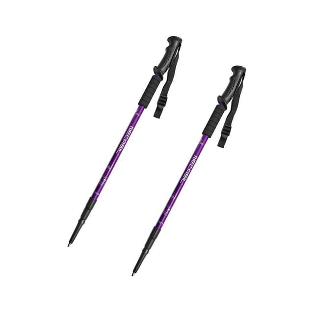 CUITING 2 Pcs Poteaux de Randonnée Tige en Aluminium Ajustable Poteaux de Randonnée Légers Poignées Antidérapantes Bâtons de Randonnée Poteaux de Randonnée pour la Randonnée