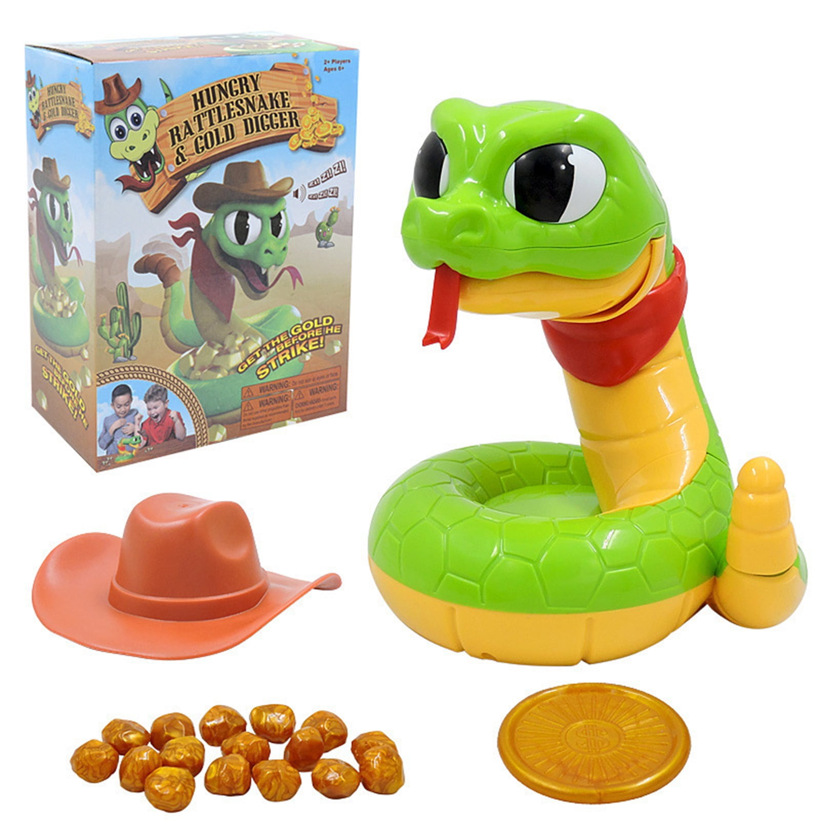 Rattlesnake Game, Get The Gold Before He Strikes! Electric Rattlesnake Game - Action-Packed Kids' Game of Nerves & Luck for 2-4 Players, Interactive Western Family Board Game, Action-Packed Kids Game