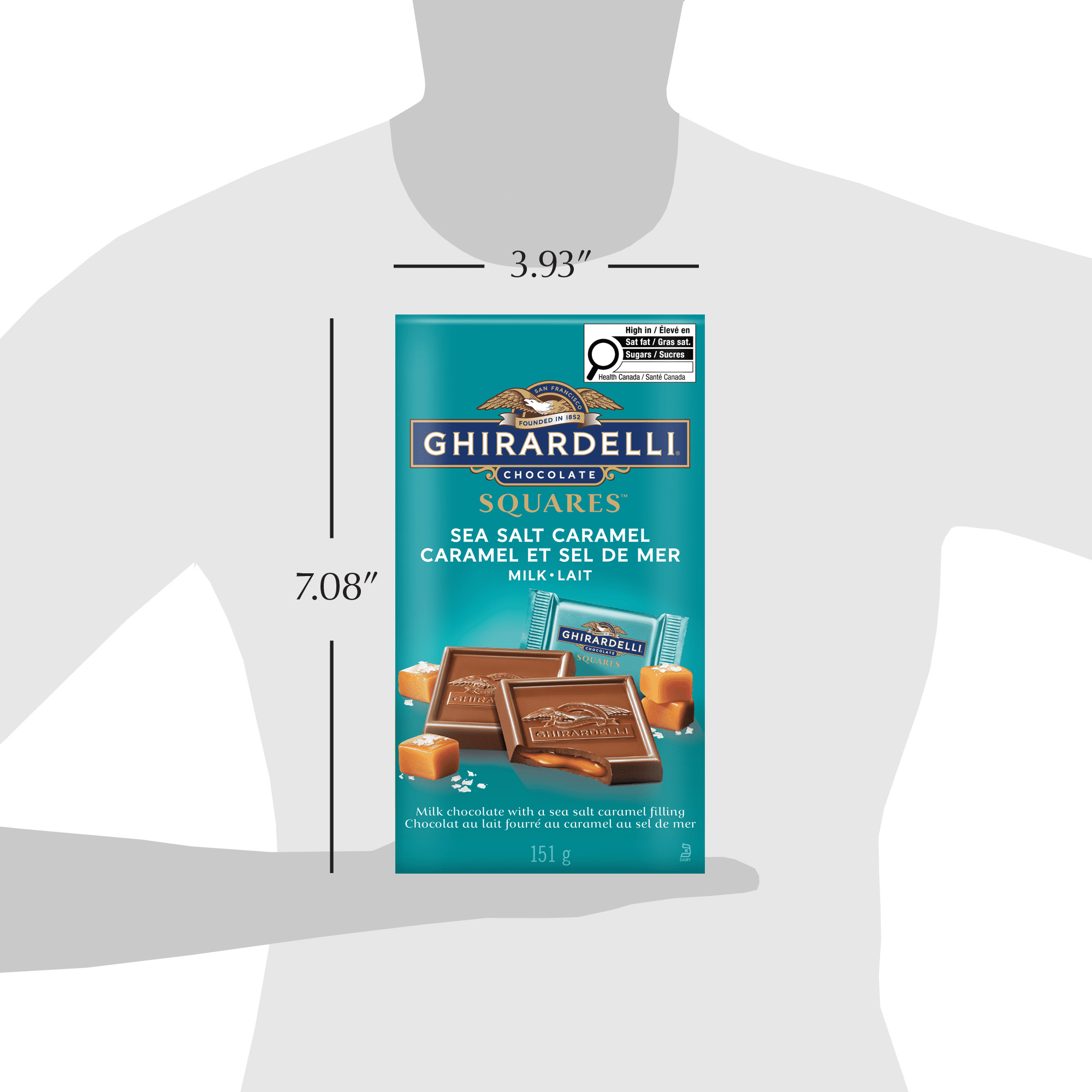 GHIRARDELLI Sea Salt and Caramel Milk Chocolate Squares, 151-Gram Bag