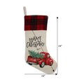 thumbnail image 2 of Holiday Time 21 inches Linen Fabric Truck Stocking, Multi colors, 2 of 3
