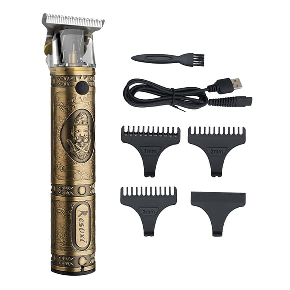 Zootealy Men Hair Clippers Cordless Barber Clipper Hair Cutting Kit Beard Trimmer Haircut Grooming Set T-Blade Trimmer USB Electric Beard Trimmer