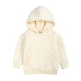 thumbnail image 1 of FAOWME Sweat à Capuche pour Garçons et Filles, Couleur Unie, Beige 2-3 Ans, 1 of 6