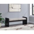 thumbnail image 2 of Meridian Furniture Sonia Beige Velour Fur Fabric Bench, 2 of 9