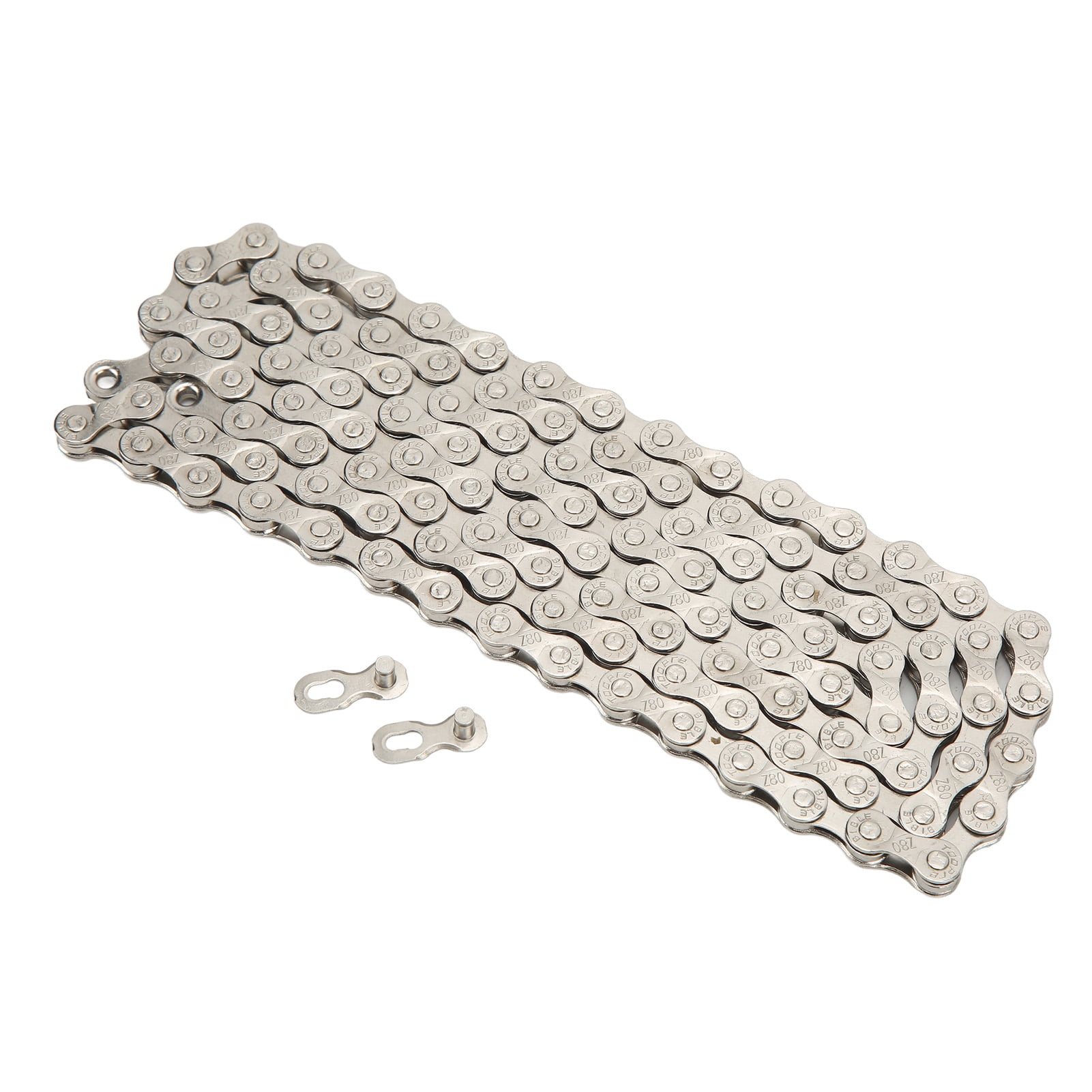 8 Speed Bike Chain, Electroplated Double Bridge Design Accurate Matching Carbon Steel Mountain Bike Chain For 6 7 8 18 21 24 Speed Bike