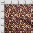 thumbnail image 1 of oneOone Velvet Maroon Fabric Florals Sewing Craft Projects Fabric Prints By Yard 58 Inch Wide-L4, 1 of 4