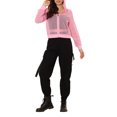 thumbnail image 2 of INSPIRE CHIC Veste à Poignets Côtelés pour Femmes Chandail à Capuchon Blouson Bomber en Maille TP Rose, 2 of 6