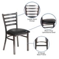 thumbnail image 2 of HERCULES Series Clear Coated Ladder Back Metal Restaurant Chair - Black Vinyl Seat, 2 of 9