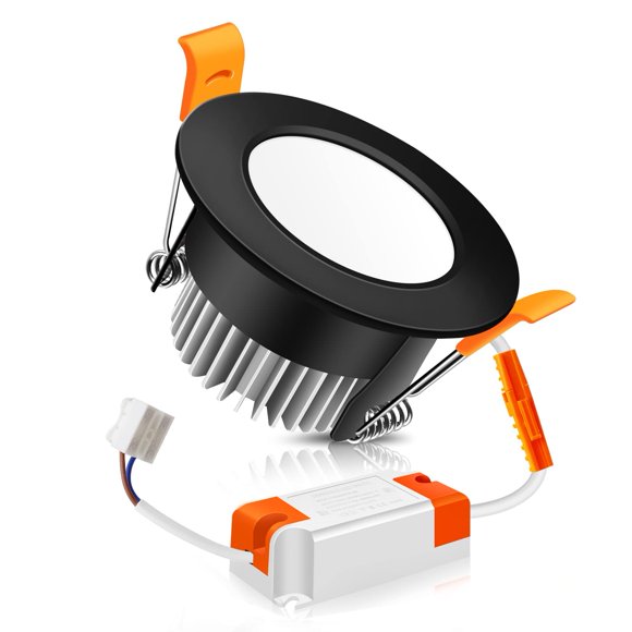 2 Inch LED Recessed Lighting Dimmable Downlight 3W(35W Equivalent) 3000K Warm White Black LED Recessed Light with LED Driver (1 Pack)