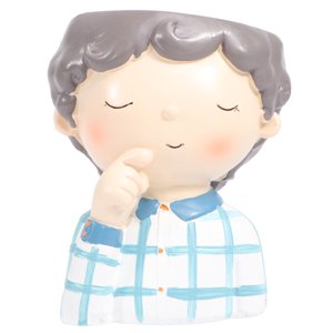 MesaSe Pot de dessin animé Garçon Résine Succulent Planter Pot de fleur Pot de container Planter Bonsai Pots (Rêve de boy)