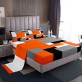 thumbnail image 1 of Erosebridal Futuristic Square Sheet Set Full, Modern Fashion Bedding Sets Full Size, Geometry Stripes Decor, 1 of 7