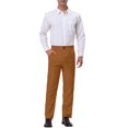 thumbnail image 2 of INSPIRE CHIC Men's Formal Flat Front Straight Fit Solid Prom Dress Pants 28 Light Brown, 2 of 6