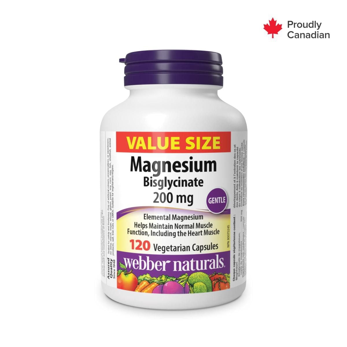 Webber Naturals Magnesium Bisglycinate 200 mg Vegetarian Capsules