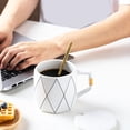 thumbnail image 1 of Rvkxad Ceramic Coffee Mug, 13oz Capacity with Lid and Spoon, Hot Chocolate Cup, Gift Mug, 1 of 6